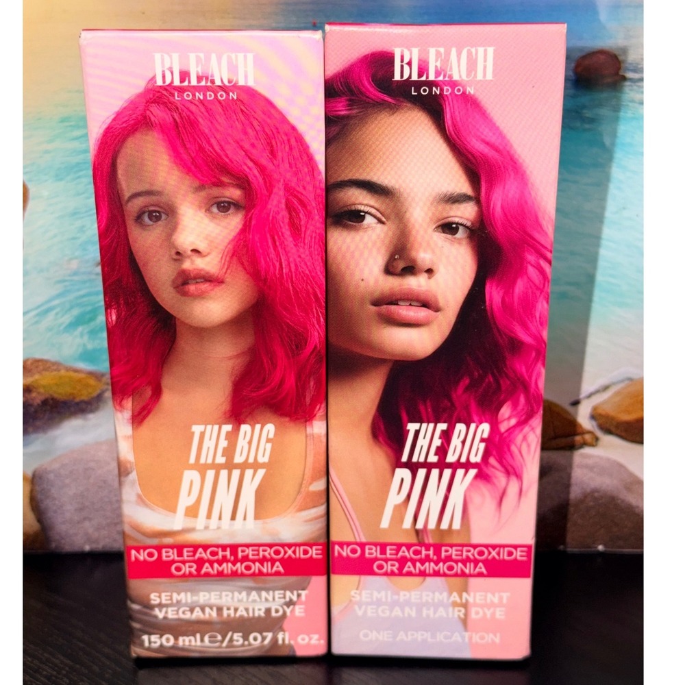 Bleach London The Big Pink Semi-Permanent Vegan Hair Dye 2 Pack 150ml Each